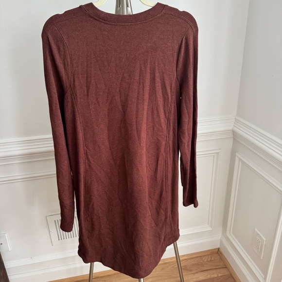 Athleta Balance Sweatshirt Dress in Mahogamy Heather Brown Small - Picture 6 of 7